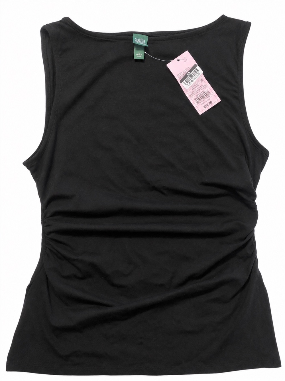 wild fable Black Sleeveless Ruched Side Tank Top
